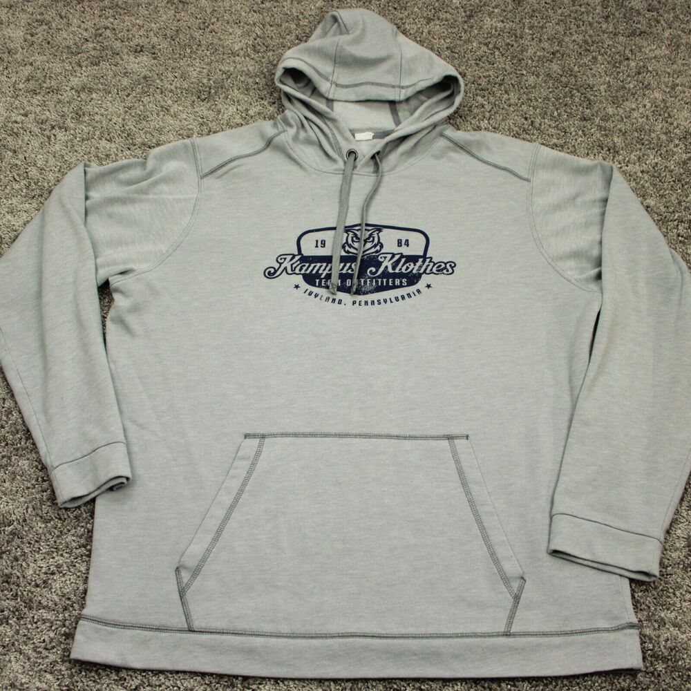 Sport Tek Hoodie Mens XL Gray Kampus Klothes Graphic Pullover